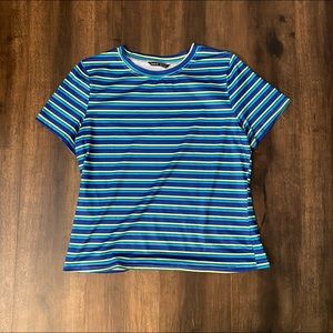 Striped Blue Yellow and Green T-shirt